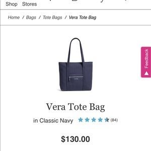 Brand new Vera Bradley microfiber tote bag